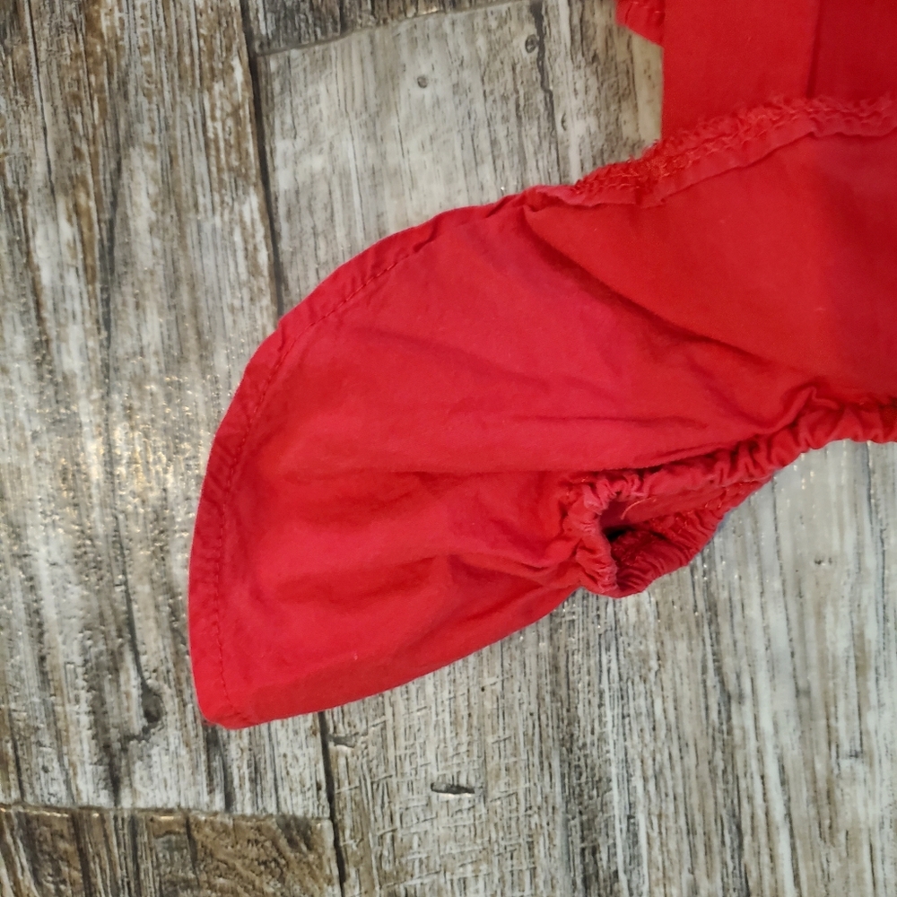 100- Ruffled Crop Top-Red (Size 2t) - Picture 9 of 10